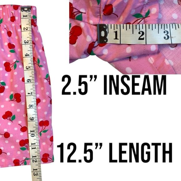 ❌❌NOT FOR SALE Joy Spun Cherry Print Flannel Pajama Shorts Sz L - Picture 10 of 11